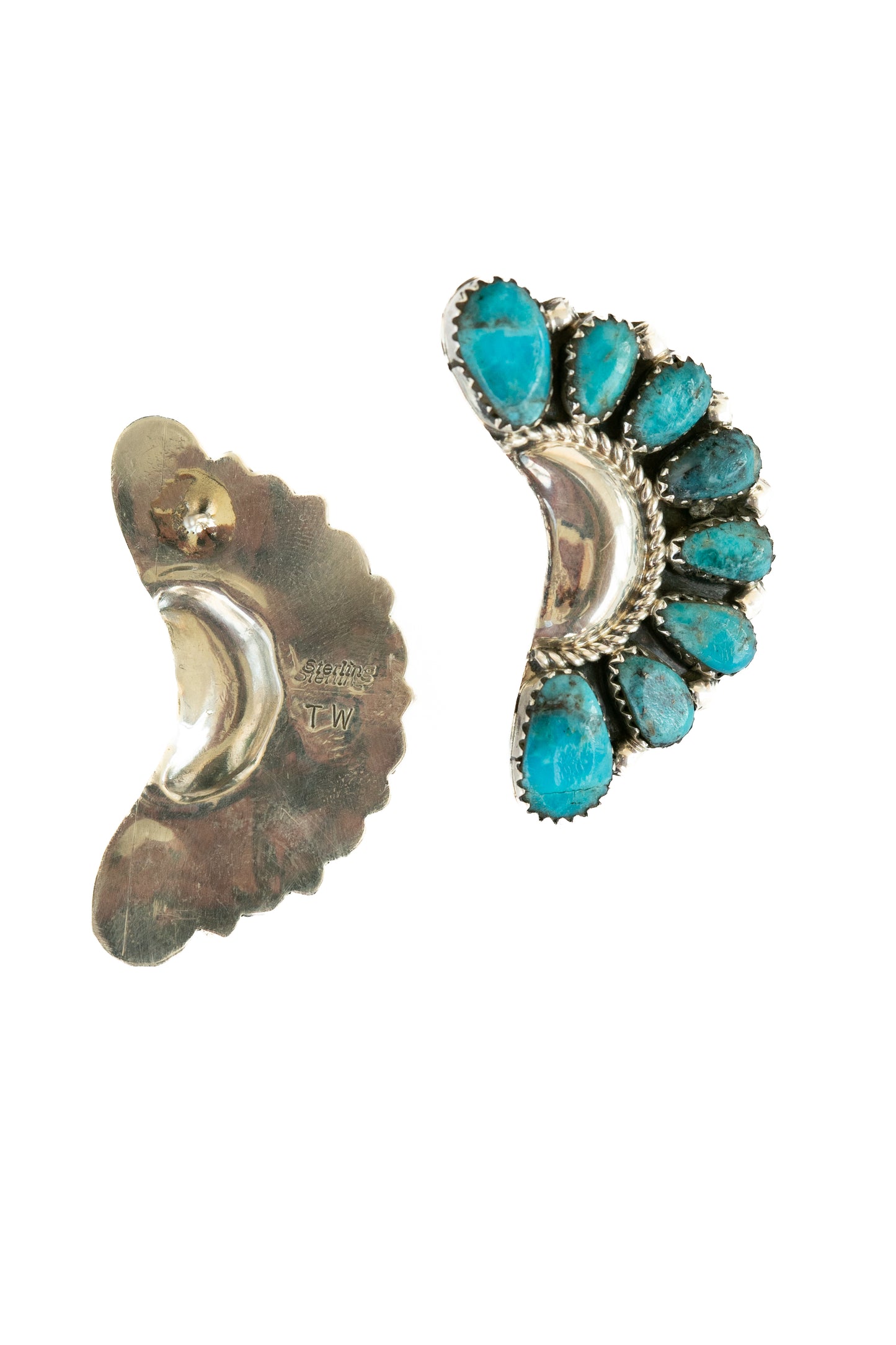 Turquoise Half Cluster Earrings