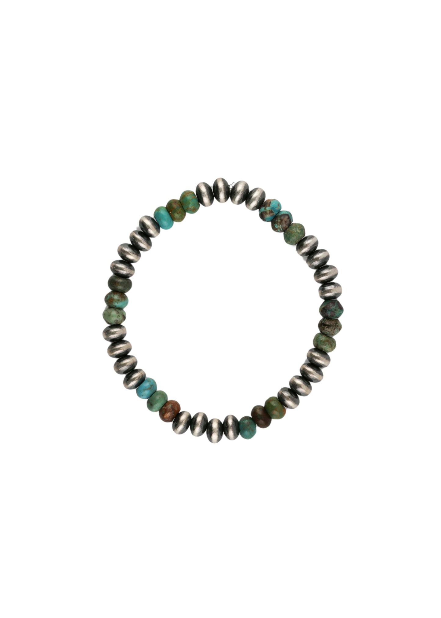 8mm Turquoise and Saucer Pearl Stretch Bracelet