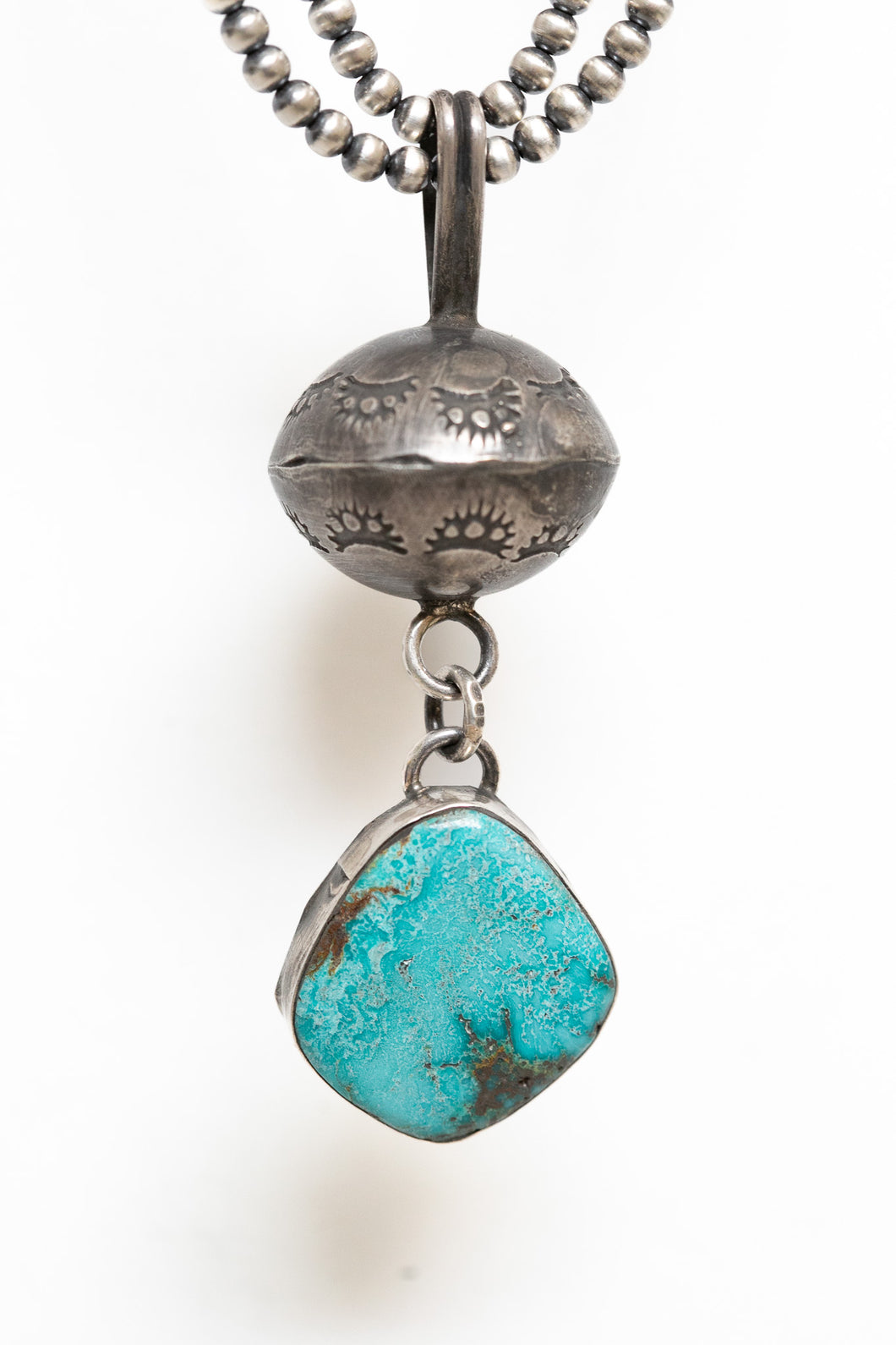 Turquoise and Pearl Pendant | Style 2