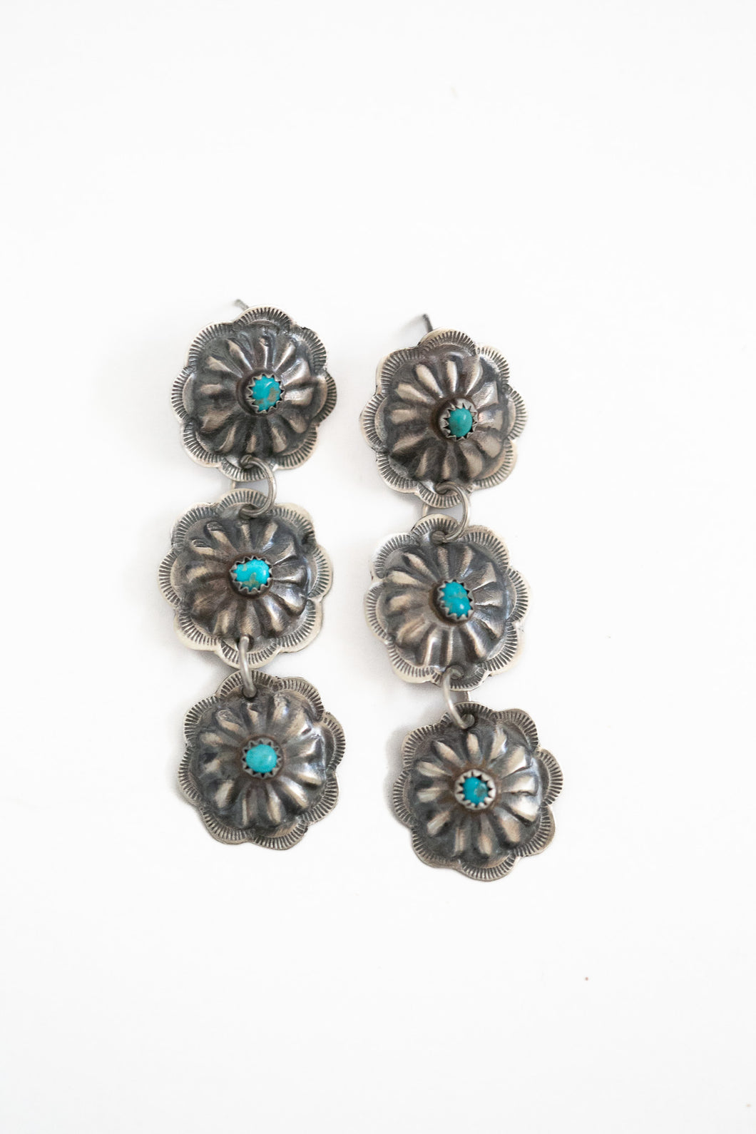 Flower Concho Dangle Earrings