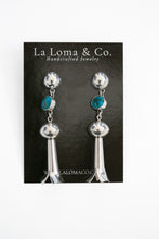 Load image into Gallery viewer, Turquoise Squash Blossom Earrings | Post Style
