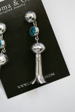 Load image into Gallery viewer, Turquoise Squash Blossom Earrings | Post Style
