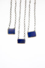 Load image into Gallery viewer, Denim Lapis Bar Necklace
