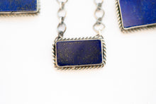 Load image into Gallery viewer, Denim Lapis Bar Necklace
