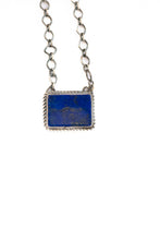 Load image into Gallery viewer, Denim Lapis Bar Necklace
