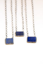 Load image into Gallery viewer, Denim Lapis Bar Necklace
