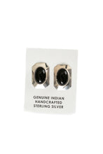 Load image into Gallery viewer, Black Onyx Post Earrings | Rectangle
