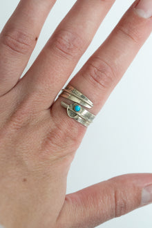 Turquoise Adjustable Feather Ring