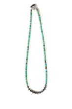 Load image into Gallery viewer, #8 Turquoise Heishi and Pearl Necklace | Style A
