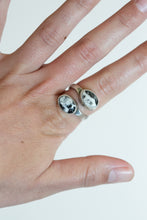 Load image into Gallery viewer, Adjustable 2 Stone White Buffalo Ring
