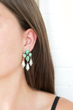 Load image into Gallery viewer, Sonoran Turquoise Diamond Dangle Earrings
