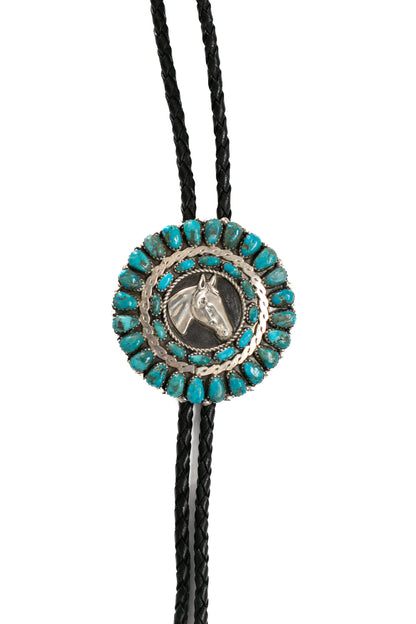 Horse Cluster Bolo Tie | Blue