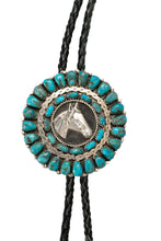 Load image into Gallery viewer, Horse Cluster Bolo Tie | Blue
