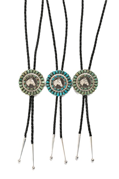 Horse Cluster Bolo Tie | Blue
