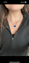 Load image into Gallery viewer, Denim Lapis Bar Necklace
