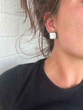 Load image into Gallery viewer, Square White Buffalo Earrings
